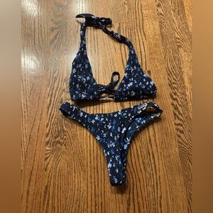 Blackbough Navy and White Floral Bikini, size S